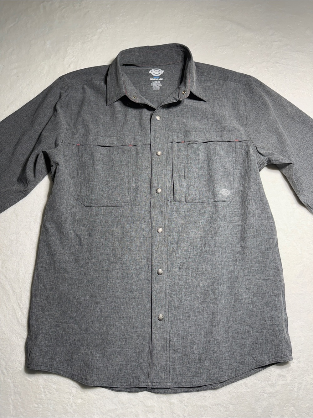 Dickies Men’s Charcoal Gray Button-Front Shirt Jacket